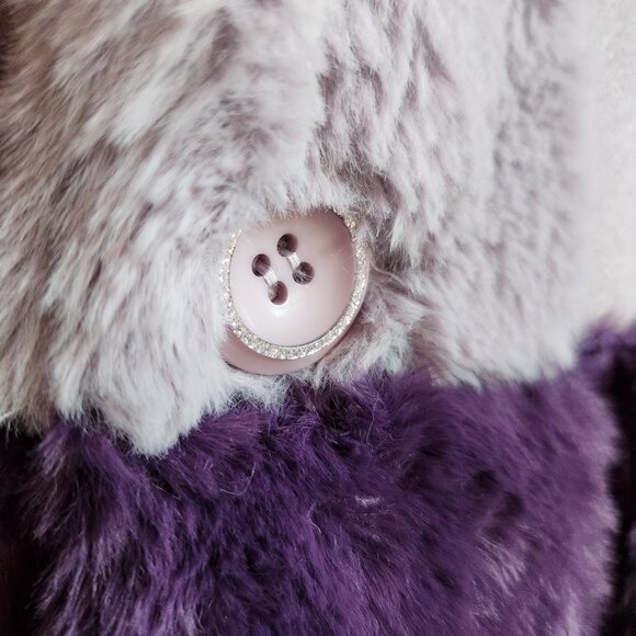 *NWT* Uchuu Reversible Faux Fur Purple/Lilac Long Vest - One Size - Picture 14 of 16